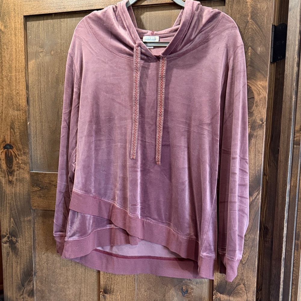 Sundance Dusty Rose Velvet Hoodie Tunic